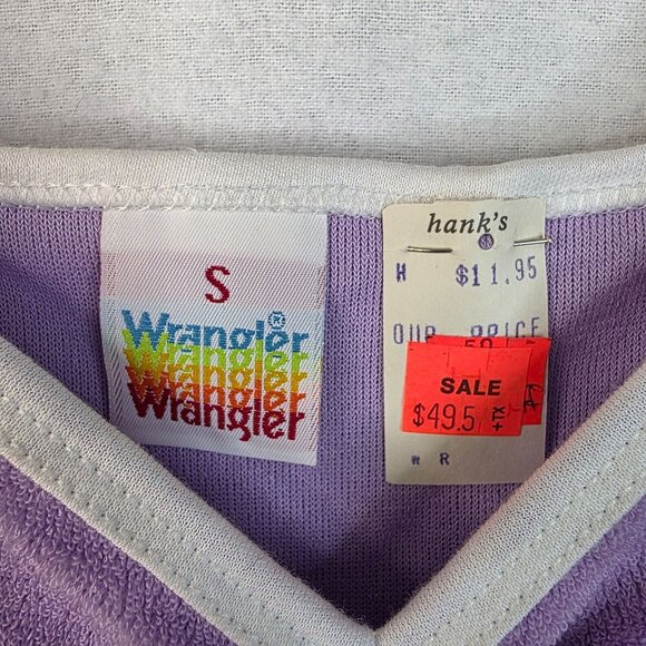 Wrangler Small Tank Top V Neck Terrycloth USA Vintage Deadstock 1980s USA - Picture 3 of 8